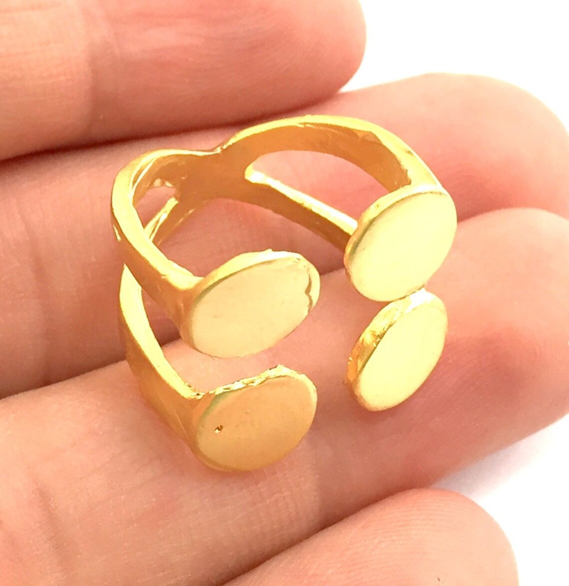 Adjustable Ring Blank 10mm Blank Gold Plated Brass G9235 Etsy