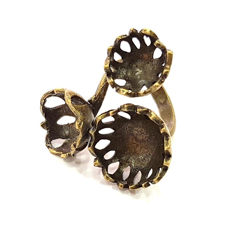 Antique Bronze Plated Brass G6514 10mm,12mm,14mm blank Antique Bronze Ring Blank Base Bezel Settings Cabochon Base Mountings Adjustable