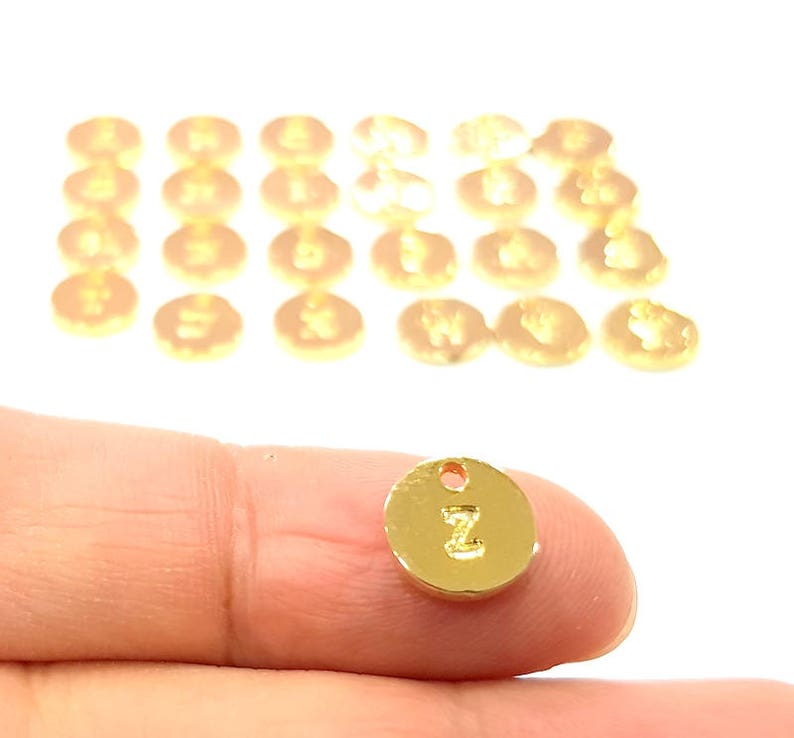 Alphabet Letter Charms Gold Alphabet Charms 10mm Gold Plated Charms G9575