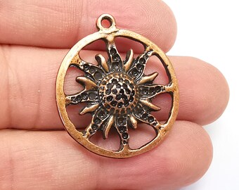 Sun Charms Antique Copper Plated Charms (32x28mm)  G29098