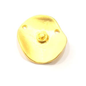 2 Dije de placa curva Dije dorado Metal chapado en oro (25 mm) G11051