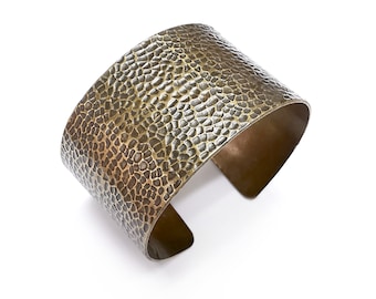 Hammered Bracelet, Cuff Blank, Bracelet Base, Antique Bronze Plated, Brass Adjustable Bracelet (40mm) G35065