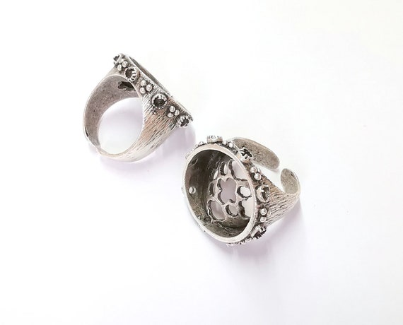 20pcs Ring Setting Blank drop Bezel Adjustable rings