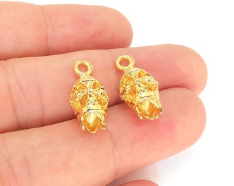 2 Lantern Charms 24k Shiny Gold Plated Charms (20x10mm)  G23131