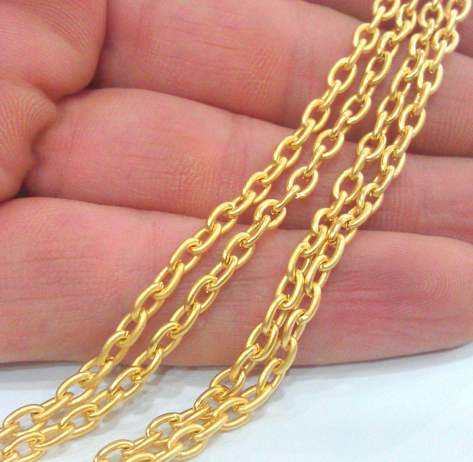 Gold Chain Cable Chain Gold Plated Chain 1 Meter 3.3 Feet Etsy