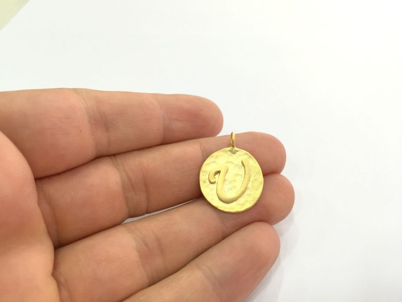 Gold Plated Brass G4821 Initials U Charm