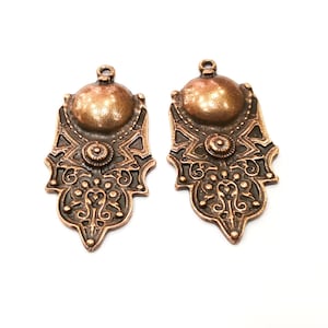 2 Copper Charm Antique Copper Charm (52x27mm) G17663