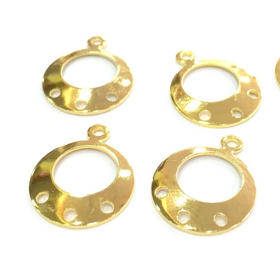 4 Gold Plated Charms Gold Plated Brass Charms 13mm G4468 | Etsy