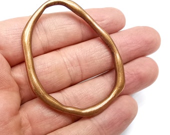 Oval Hoop Jewelry Connector Findings Antique Copper Plated Charms (60x48mm) G34813