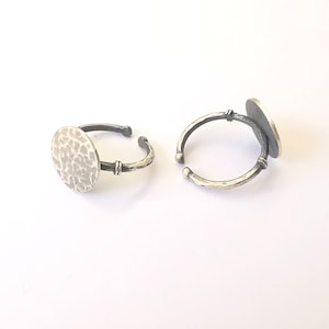 Stamping Ring Blanks, Sterling Silver Engraving Blank, Statement Rings, Adjustable Nameplate Ring, 925 Solid Silver 15mm G30026