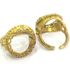 Raw Brass Adjustable Ring Blank (18mm Blank)  G3334