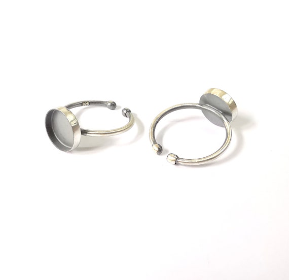 Sterling Silver Ring Blank Bezel 925 Antique Silver Setting