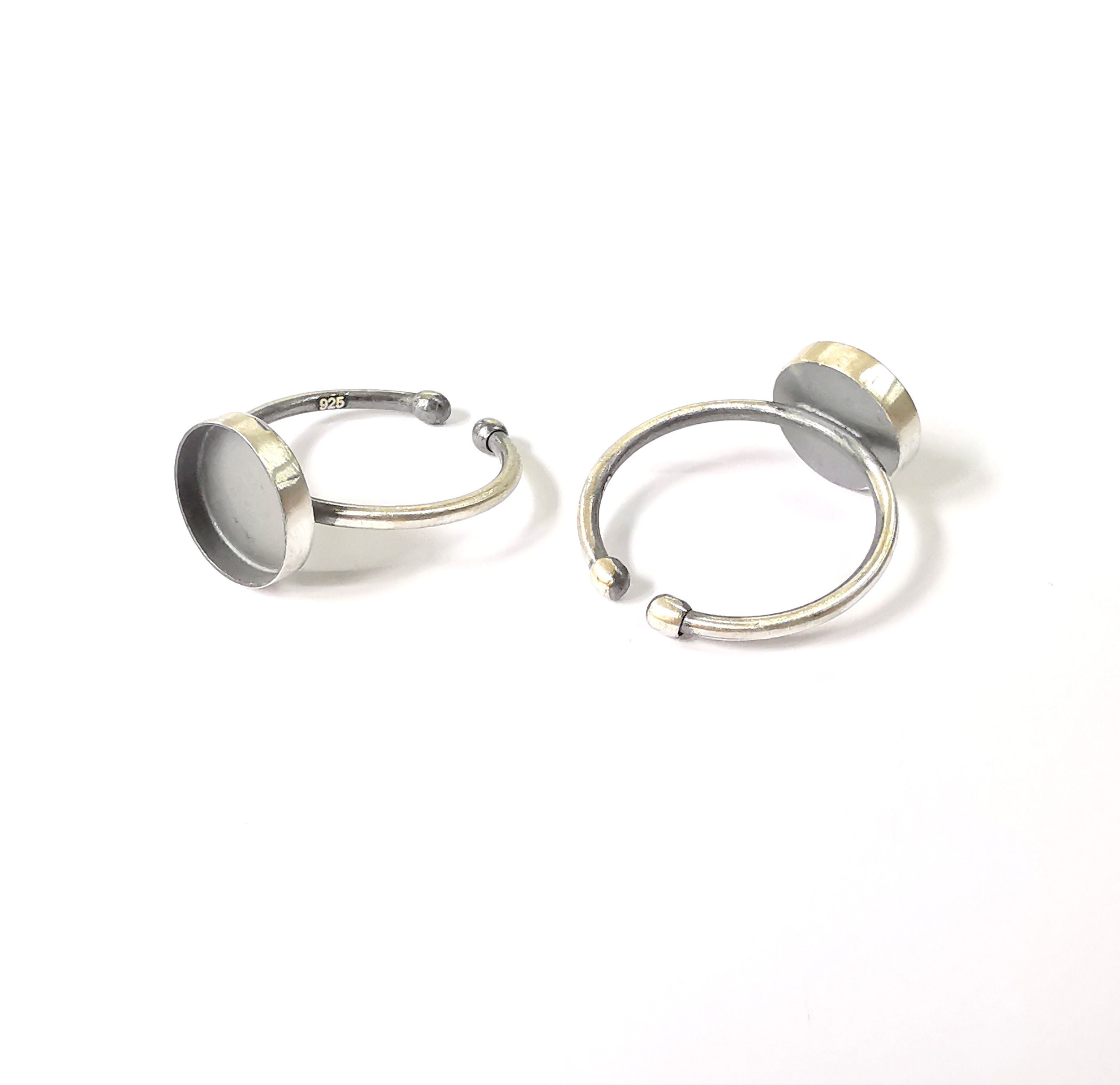 Sterling Silver Ring Blank Bezel 925 Antique Silver Setting