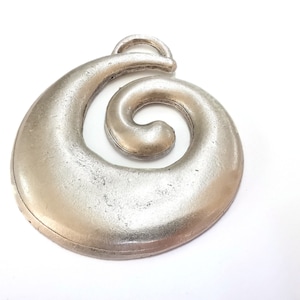 Spiral Pendant Antique Silver Plated Pendant (93x76mm) G20212 image 3