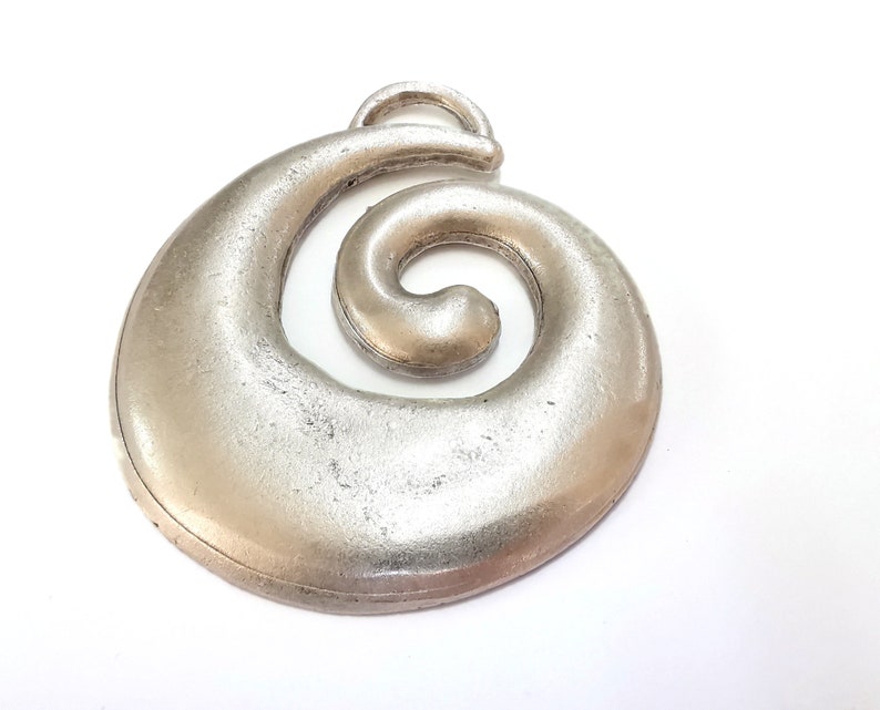 Spiral Pendant Antique Silver Plated Pendant (93x76mm) G20212 image 3