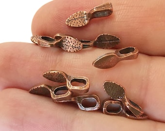 10 Glue On Bails Antique Copper Plated Findings (15x5 mm)  G21487