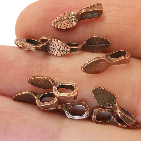 10 Glue On Bails Antique Copper Plated Findings (15x5 mm)  G21487