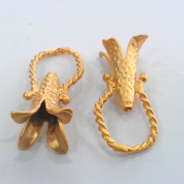 2 Cones Findings, Gold Plated Brass G13936