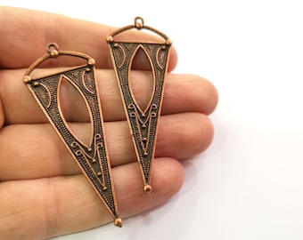 Dijes de cobre antiguos chapados en cobre (65 x 25 mm) G20302