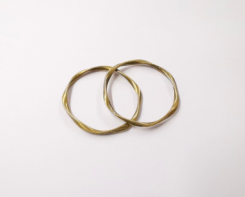 4 Bronze Circle Findings Antique Bronze Plated Circle Findings Etsy
