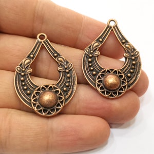 2 Copper Charms Antique Copper Plated Charms (42x28mm)  G19223