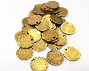 20 ciondoli a disco, ciondoli a fiocco, ciondoli rotondi in bronzo antico (11 mm) G16306