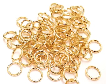 Shiny Gold Jumpring 24K Gold Plated Brass Strong Jumpring (9 mm)  Findings G20960