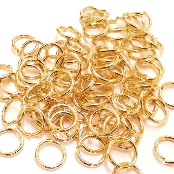 Shiny Gold Jumpring 24K Gold Plated Brass Strong Jumpring (9 mm)  Findings G20960