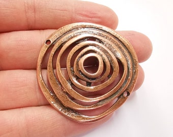 2 Copper Charms Connector Antique Copper Plated Charms (48x47mm)  G21014