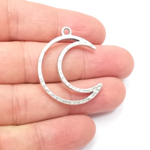 Moon Charms Antique Silver Plated Crescent Charms (35x29mm) G28873
