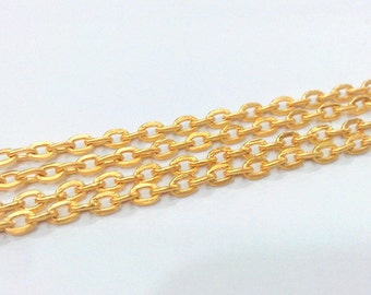 Gold Cable Chain, Gold Plated Chain (3x4 mm) G9591
