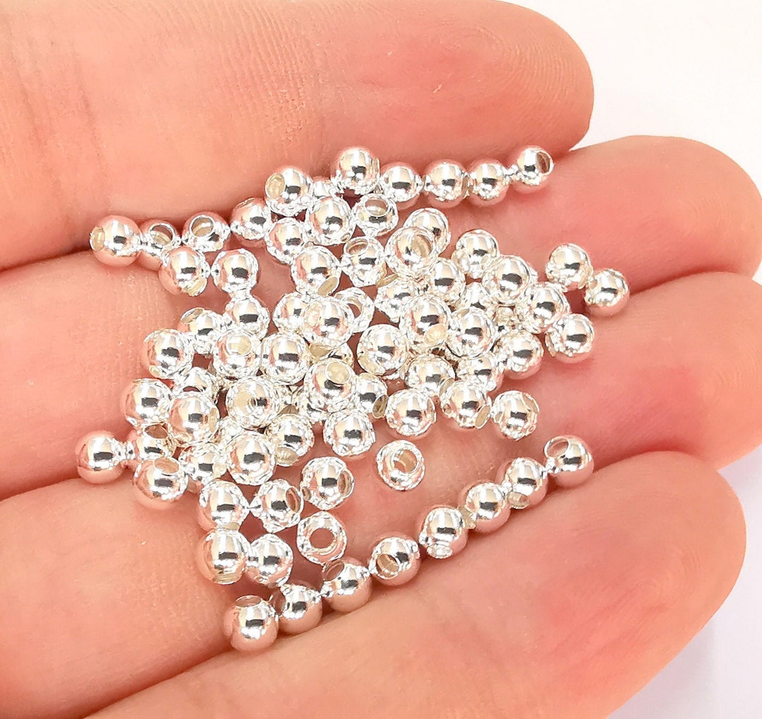Sterling Silver Ball Beads 925 Silver Beads 4mm G30383 Etsy