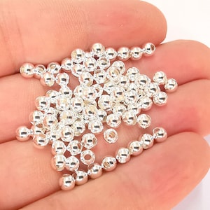 Sterling Silver Ball Beads 925 Silver Beads (4mm) G30383