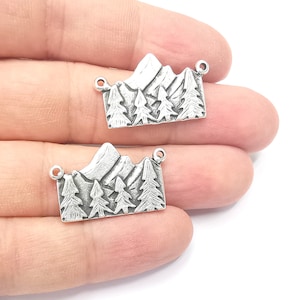 Mountain Charms Landscape Rock Forest Pendant Clif Charms Antique Silver Plated Pendant (30x17mm) G26729