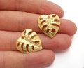 2 Monstera Leaf Charms Gold Plated Charms (22x21mm)  G20936 product logo