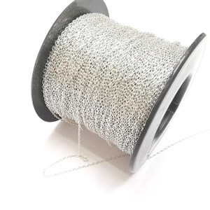 Sterling Silver Soldered Cable Chain 925 Silver Chain Findings (1,4x0,8mm thickness) G30095 image 5