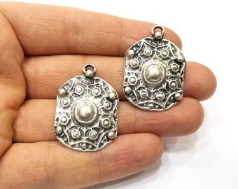 Silver Charms Antique Silver Plated Charms (36x25mm)  G17552