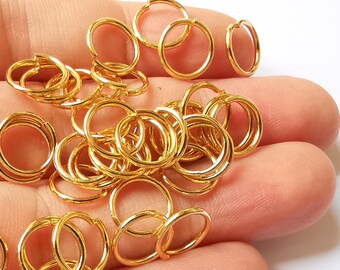 Shiny Gold jumpring 24k Gold Brass Strong jumpring Findings (11 mm)  G22938