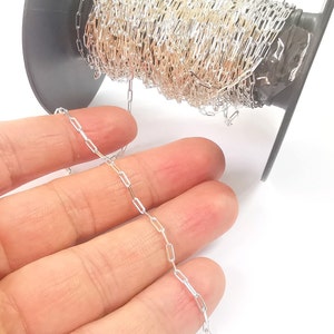 Rectangle Cable Chain, Sterling Silver Soldered Chain, 925 Solid Silver Chain (4,5x1,8mm) G30185