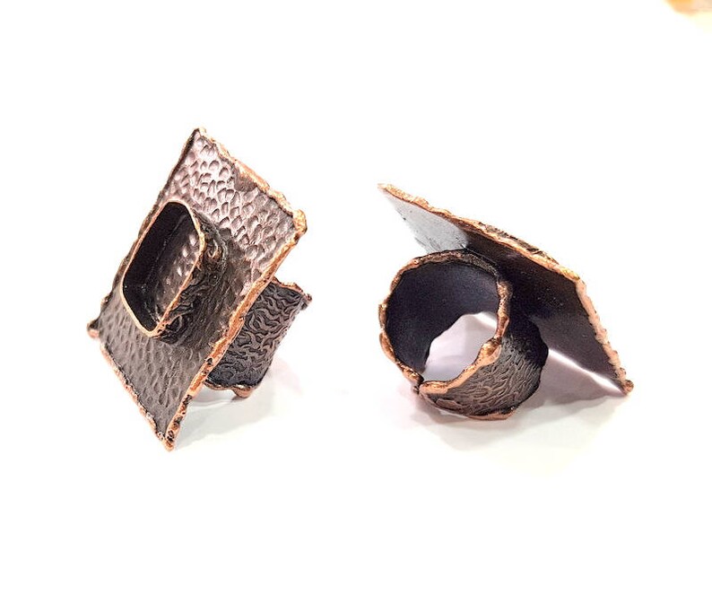 20x20mm blank Copper Ring Blank inlay Ring Blank Mosaic Ring Bezel Base Settings Cabochon Mountings Antique Copper Plated Brass G8994