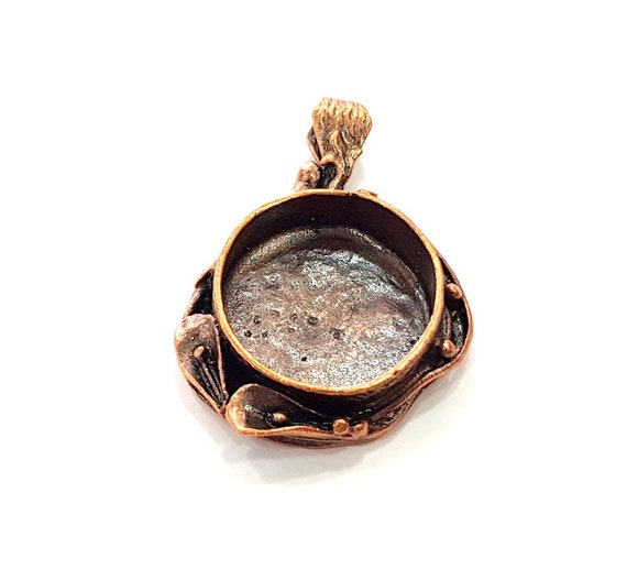 Antique Copper Pendant Blank Mosaic Base Blank inlay Necklace Blank Resin Blank Mountings Copper Plated Brass 20x20 mm blank G13208