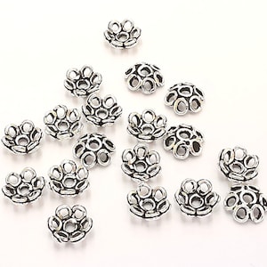 10 Sterling Silver Bead Caps Findings 10 Pcs 925 Silver Findings (5mm) G30169
