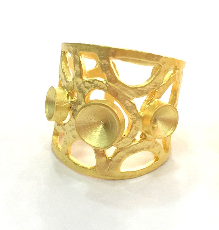 Adjustable Ring Blank 6mm and 5mm Blank Gold Plated Brass - Etsy