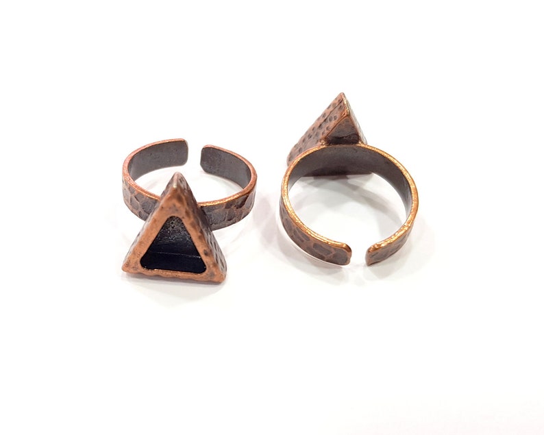 9x8mm blank Antique Copper Plated G16324 Copper Ring Blank Setting Cabochon Base inlay Ring Backs Mounting Adjustable Ring Base Bezel