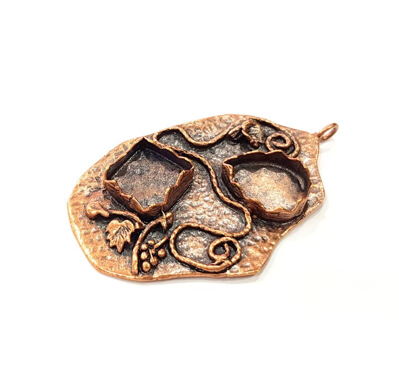 18x13mm,13x13mm blank G13201 Antique Copper Pendant Blank Mosaic Base Blank inlay Necklace Blank Resin Blank Mountings Copper Plated Brass