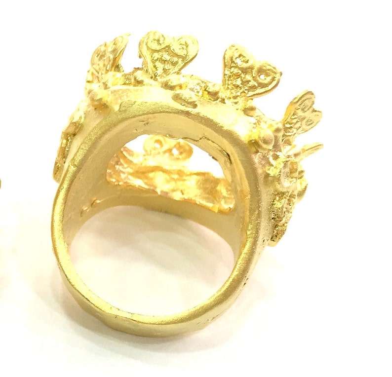 Adjustable Ring Blank 20mm Blank Gold Plated Brass G3435 Etsy