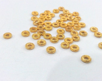 Gold Spacer Findings Gold Plated Bead 50 Pcs (5 mm)  G9874