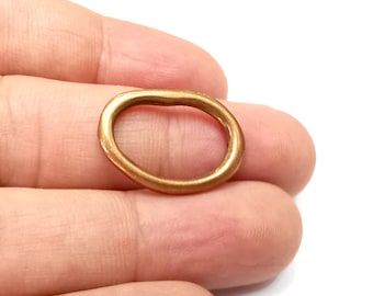 Oval Hoop Jewelry Connector Findings Antique Copper Plated Charms (25x18mm) G34012