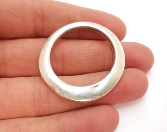 Circle Pendant Antique Silver Plated Pendant (40mm)  G21044