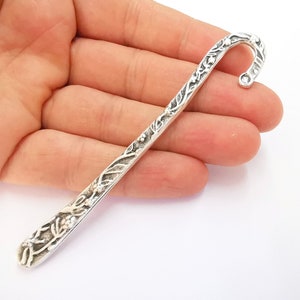 Flower Bookmark Findings Antique Silver Plated Bookmark (110x9mm) G20226